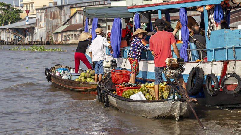 Floating market in Can Tho, Mekong Delta, Vietnam