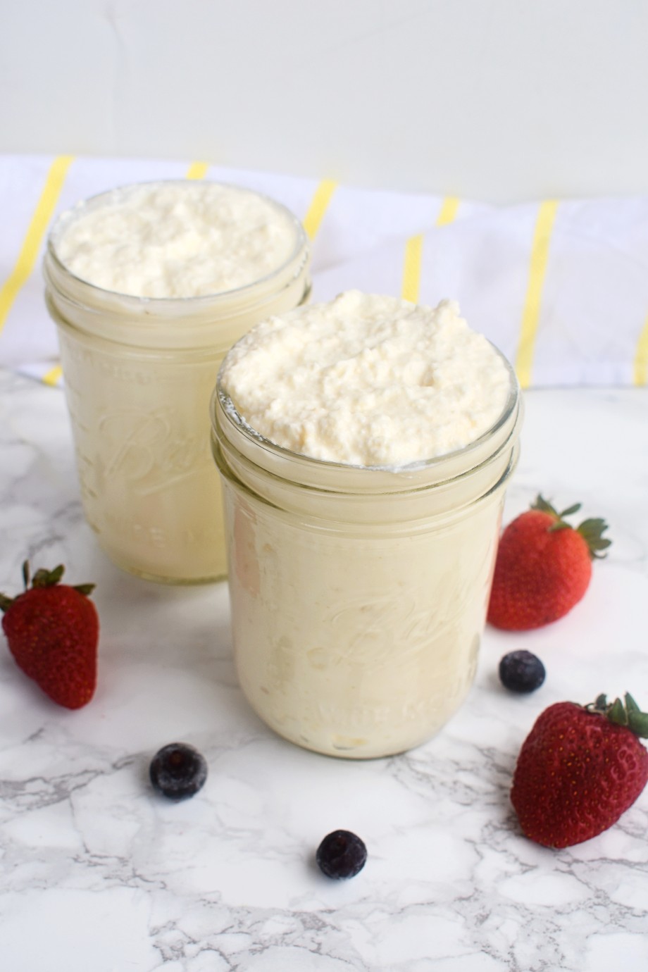 Jars of homemade yogurt