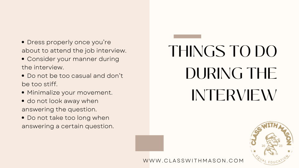 Slide 4: things to do during interview