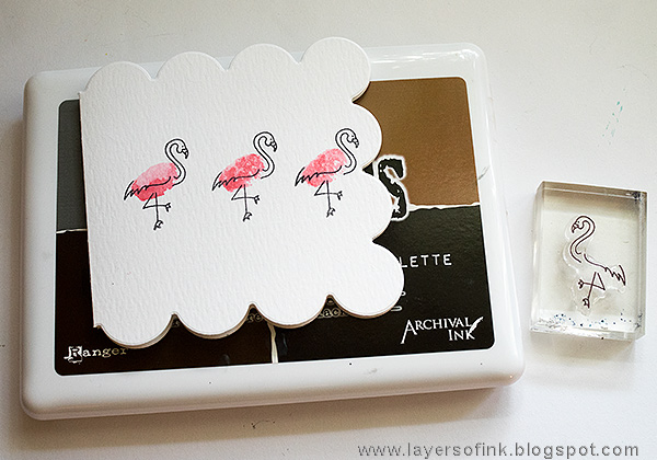 Layers of ink - Flamingo Watercolor Card Tutorial by Anna-Karin