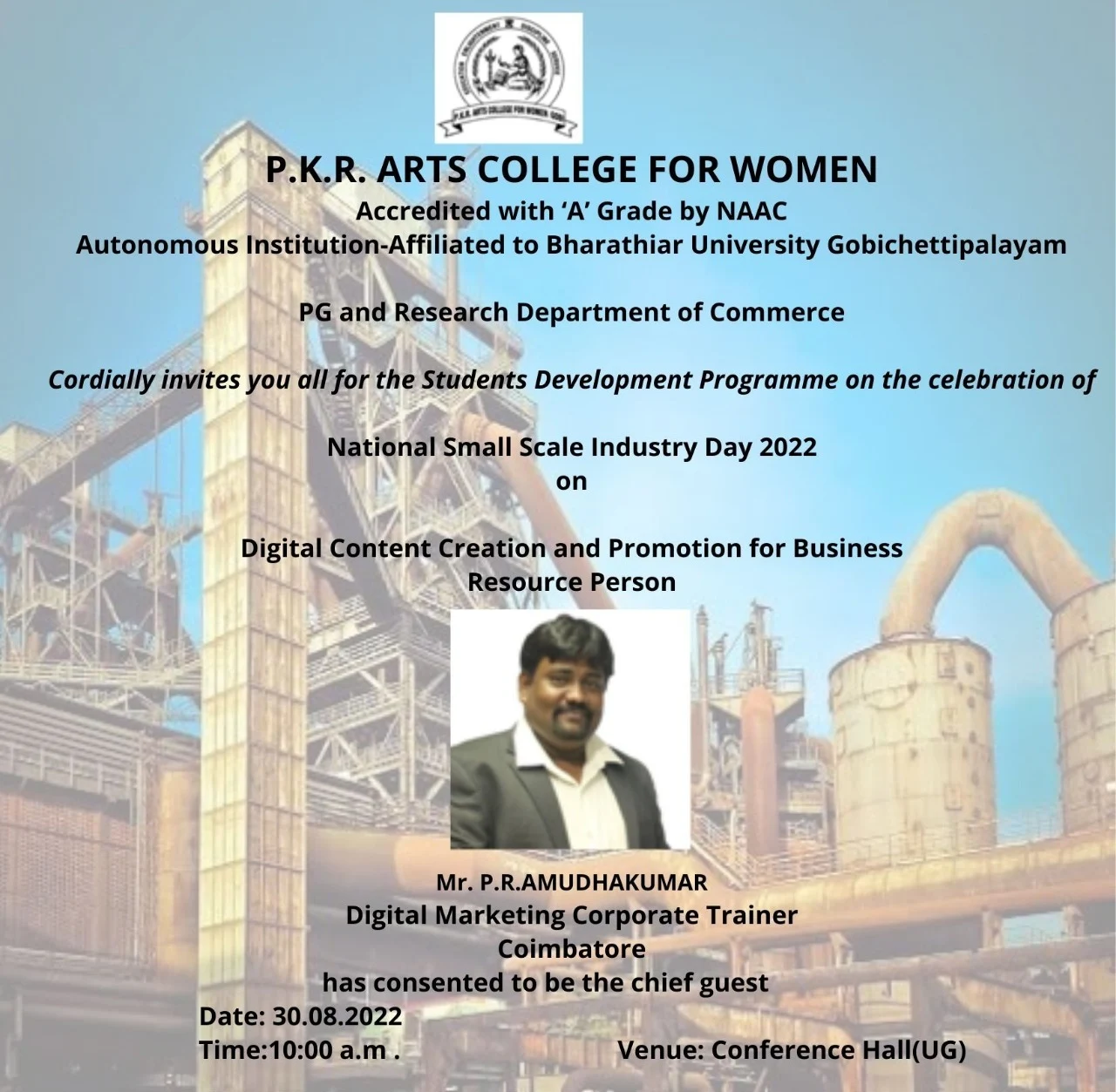 Student Development Program in Content Creation and Promotion for Business at PKR Arts and Science College for Women