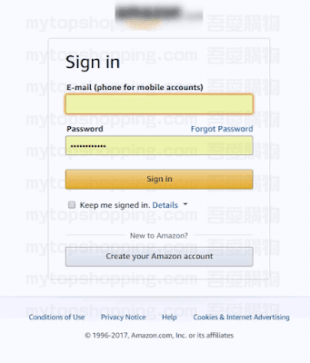 Amazon帳號登入