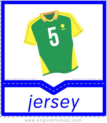 Jersey - English clothes and accessories flashcards for ESL students
