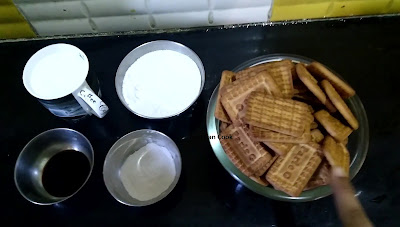 Ingredients for Parle G Biscuit Cake