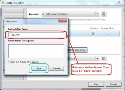 Save Action for Tag to PDF