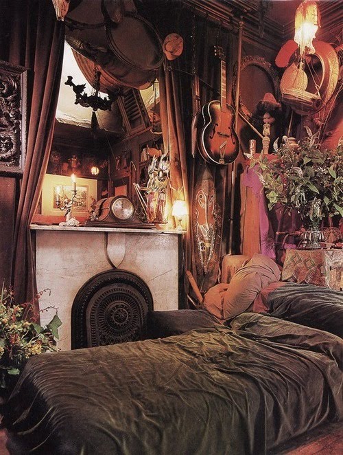 bedroom wall decor ideas tumblr Gypsy Bohemian Bedroom Room Ideas | 500 x 662