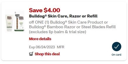 $4.00 Bulldog Razor CVS APP MFR Digital Coupon (go to CVS App)