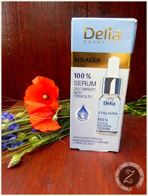 100% serum do twarzy, szyi i dekoltu, kolagen, Delia