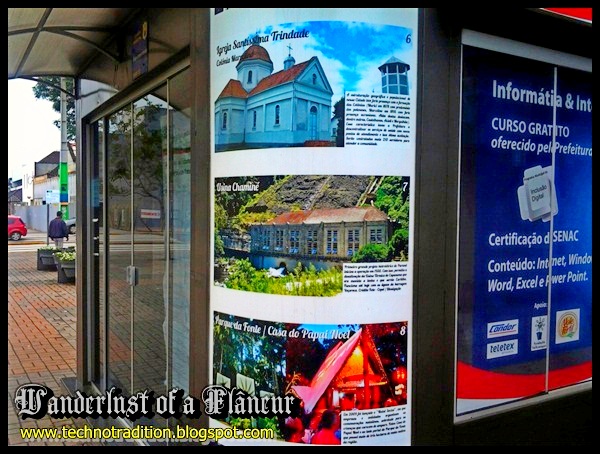 A place for tourist information with banners telling the History of São José dos Pinhais