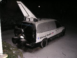 Shuttle Van frozen at Night