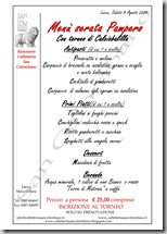 Menu Serata Pampero Menu Serata Pampero