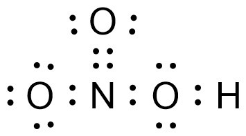 Lewis structure of Nitric acid HNO3