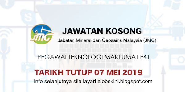 Jawatan Kosong Pegawai Teknologi Maklumat Gred F41 – Tarikh Tutup 07 Mei 2019