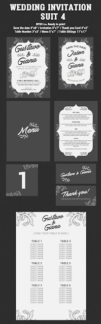  Grey Wedding Invitation Suit Template 5