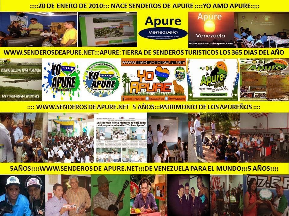 Senderos de Apure.net cumpliò 5 años en la súper autopista de la información;  Internet. Patrimonio Virtual de los apureños.