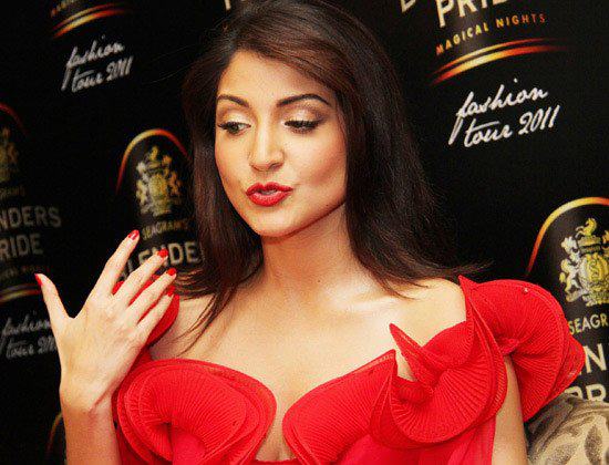 Anushka Sharma red gown hot pic - (3) - Anushka Sharma @Blenders Pride FASHION SHOW hot red dress!