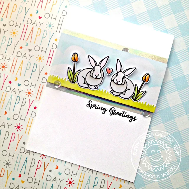 Sunny Studio Stamps: Spring Greetings Breakfast Puns Fancy Frames Rectangle Dies Loopy Letters Dies Cards by Franci Vignoli and Mona Toth