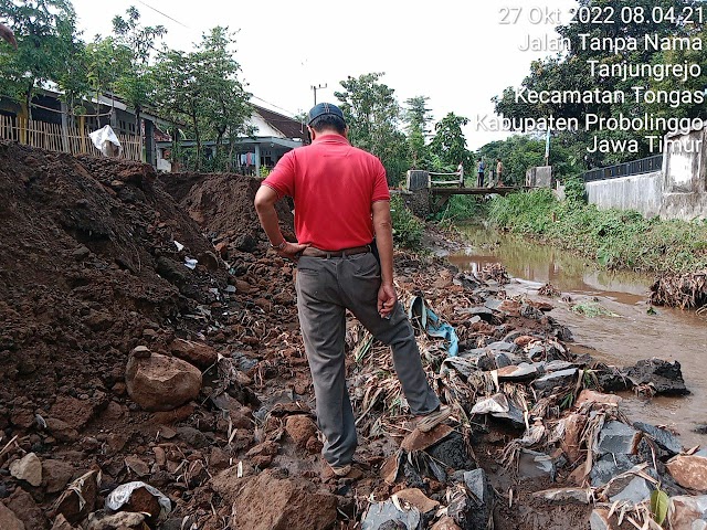 TPT Proyek Pemeliharaan Ruas Jalan Tambakrejo - Lumbang milik Dinas PUPR Kabupaten Probolinggo Ambrol