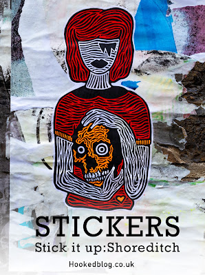 A photographic collection of Shoreditch street art stickers taken in and around the streets of East London. #streetart #stickers #Hookedblog