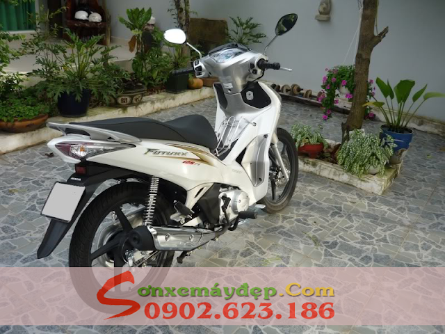 Sơn xe Honda Future 125 màu trắng xám