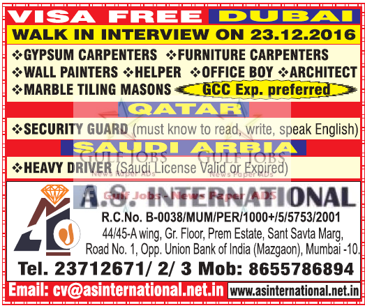 Dubai, Qatar & KSA Jobs - Visa Free