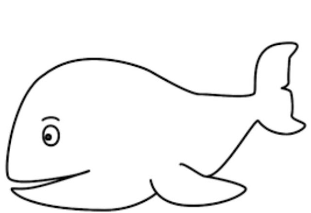 Gambar Mewarnai Ikan Paus Anak TK 