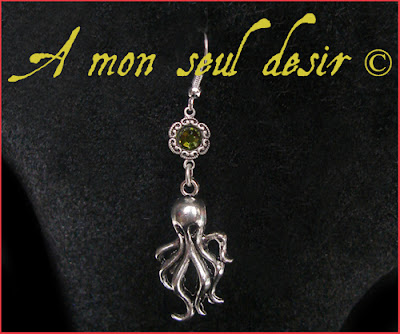 Boucles d'Oreilles pieuvre poulpe  steampunk Capitaine Nemo Jules Verne 20000 lieues sous les mers octopus earrings jewels