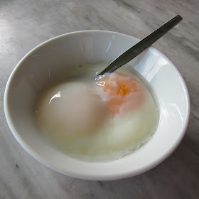 Johor Breakfast - Half Boiled Eggs @ Restoran Kin Wah 锦华餐室