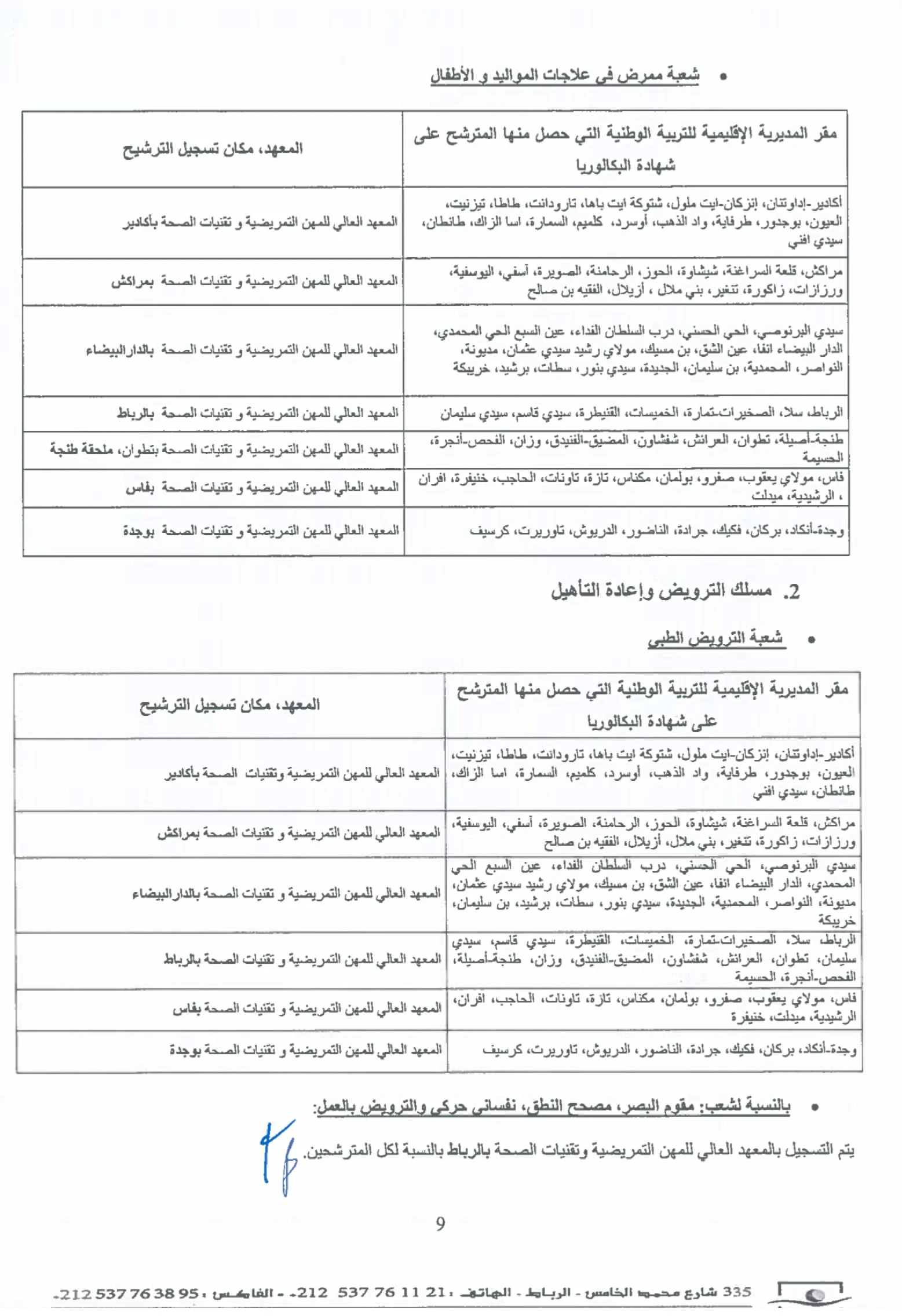 مباراة ولوج المعاهد العليا للمهن التمريضية و تقنيات الصحة 2023/2022 ispits.sante.gov.ma