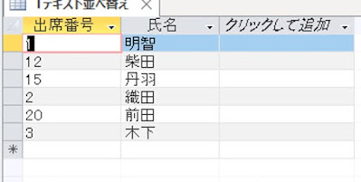 AccessのSORT