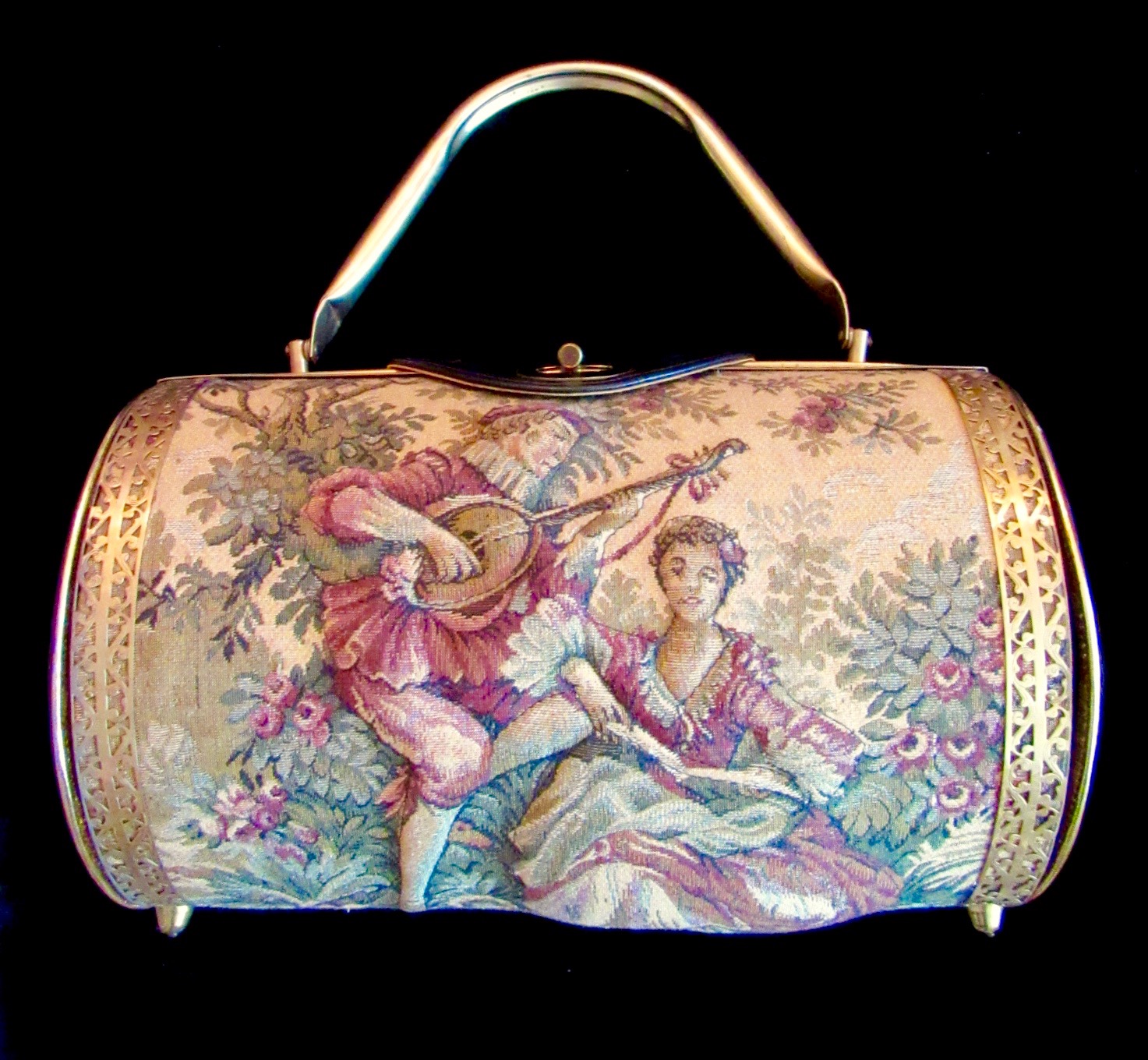 Women's Bag Vintage Fashion Organ Design Pu Shoulder Bags Metal Handle Box  Bags Luxury Female Handbags