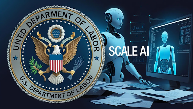 Scale AI office with data labeling team.