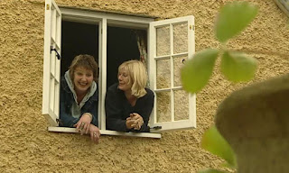 Ann-Marie and Dilys look out the window