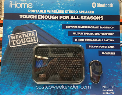 Listen to your favorite songs with the iHome iBT7 Waterproof Bluetooth Speaker