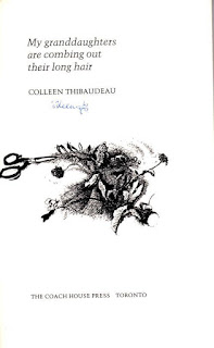 frontispiece with signature of Colleen Thibaudeau author of My granddaughters are combing out their long hair