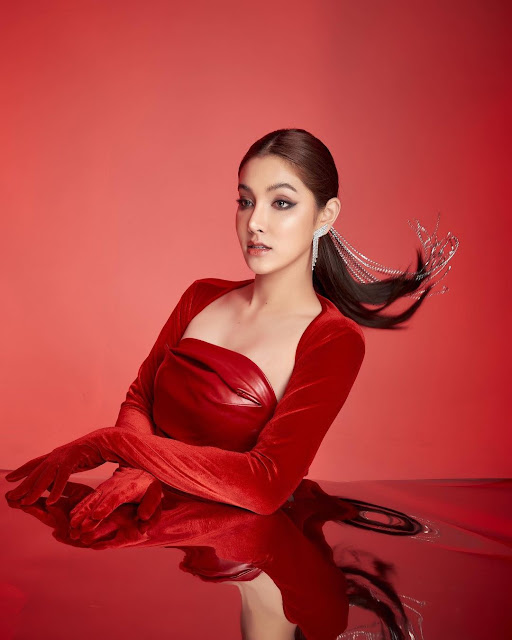 Nadia Pattra Wiruntanakid – Most Beautiful Thai Trans Model in Red Leather Dress Photoshoot