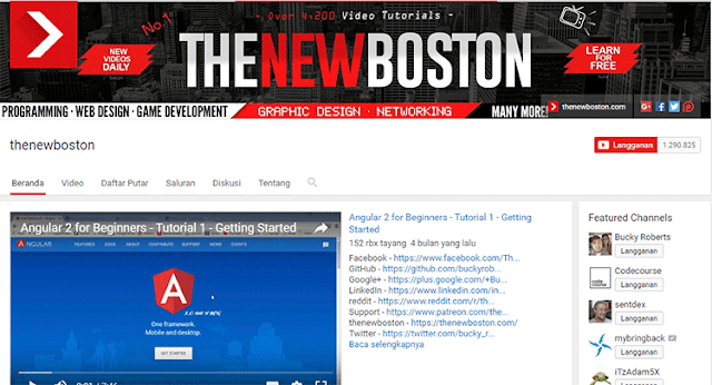 Channel Youtube Terbaik Untuk Belajar Coding