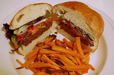 Fast Food Veggie Burger on Veggie Burgers And Cajun Sweet Potato Fries