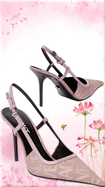 ♦Versace Allover baby pink slingback pumps #brilliantluxury