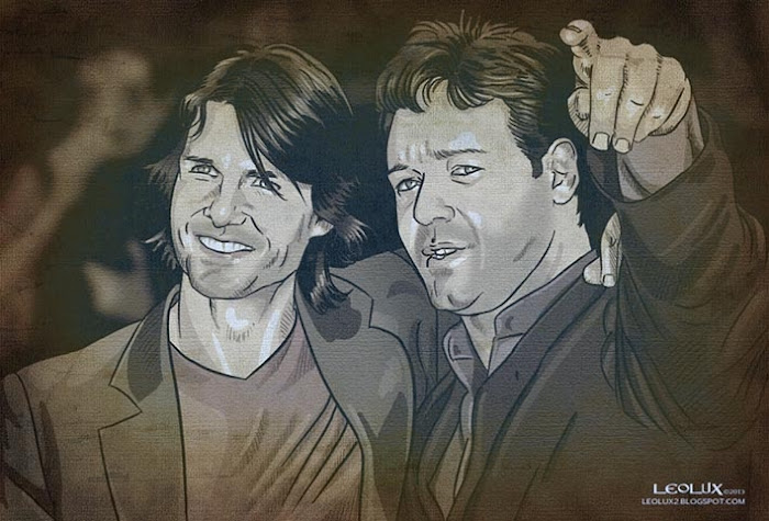 ©leolux. Dibujo e Ilustracion. Fotogramas | Photograms. Russel Crowe. Tom Cruise