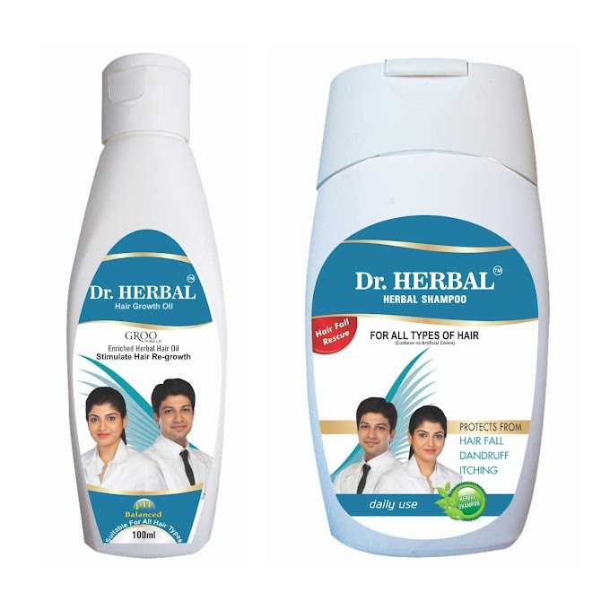 Dr. Herbal Hair Combo Pack Grow Strong & Thick Hair | 10x Faster Growth | Reduce Hair Fall | Controls Dandruff | Men & Women 240 mL Blend of 27 Herbal Unique Preparation Method