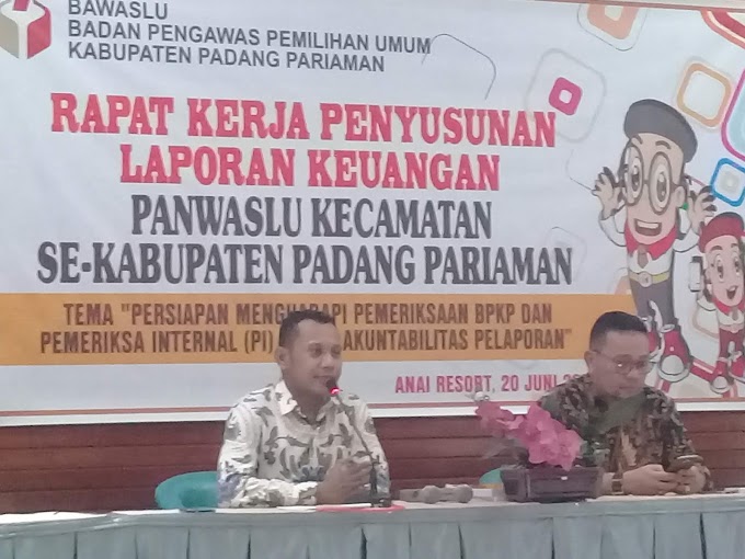 Jelang Berakhirnya Panwascam, Bawaslu Padang Pariaman Gelar Raker