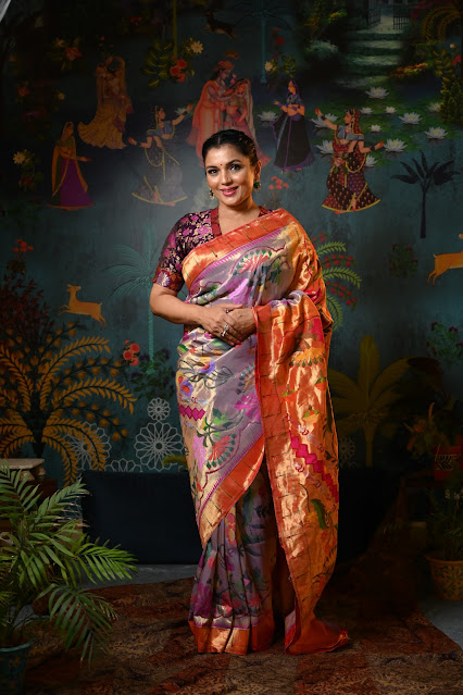 Silk brocade paithani saree