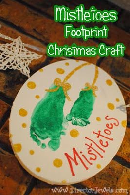 Mistletoes Footprint Christmas Craft 12 Handprint Footprint Fingerprint Christmas Craft Gift Ideas | directorjewels.com