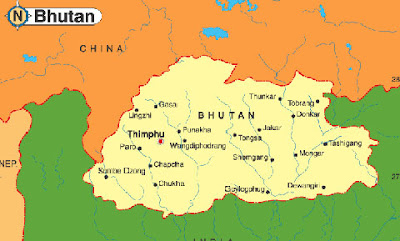 Karte von Bhutan