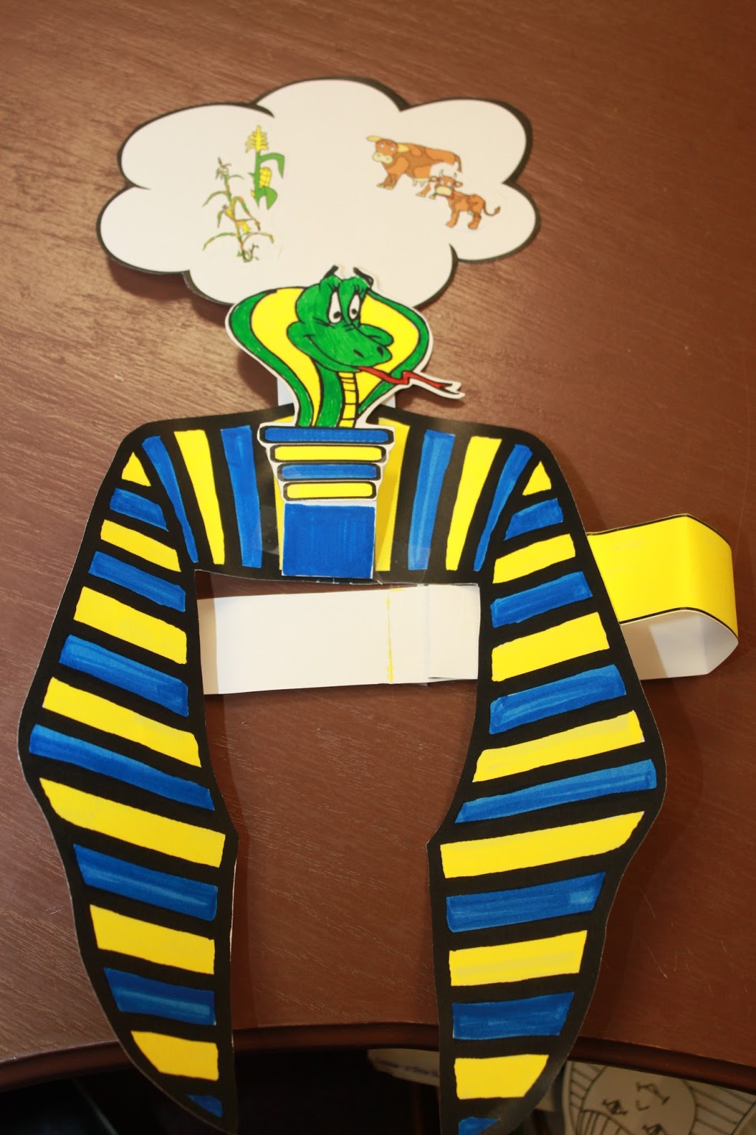 The KIDDOS Take Home project is Pharaoh s Headdress and Dream Bubble The KIDDOS will to color the SNAKE and add it to the headdress and then add the