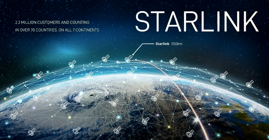 SpaceX Starlink satellite network operates at an altitude of 550km. The company will launch more satellites to build-up the network in orbit. Starlink, 2024.