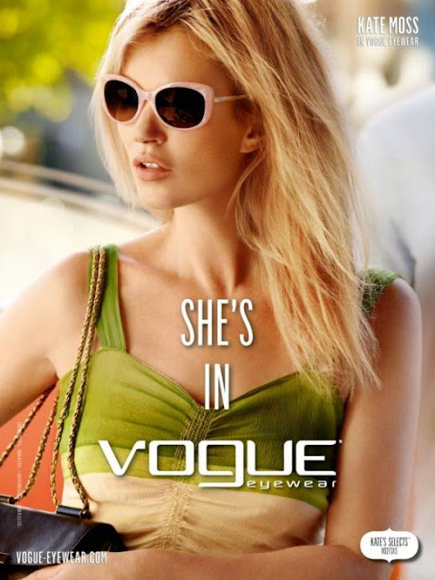 Lunettes roses vogue Kate Moss