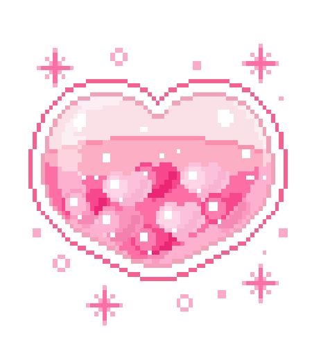 bubble heart pixel art