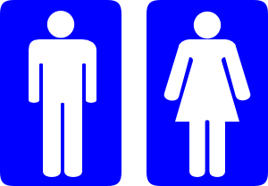 an average looking washroom sign where the men's and women's washrooms are indicated with stick figures